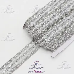 نوار حرارتی لواشکی نگین دون پاش سفید نقره ای 2.5 سانت