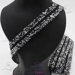 نوار حرارتی لواشکی نگین دون پاش مشکی سرمه ای 2.5 سانت