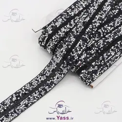 نوار حرارتی لواشکی نگین دون پاش مشکی سرمه ای 2.5 سانت