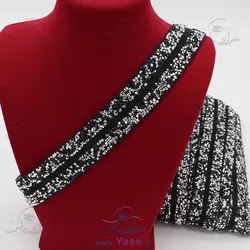 نوار حرارتی لواشکی نگین دون پاش مشکی سرمه ای 2.5 سانت