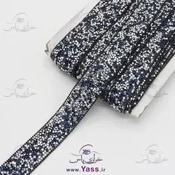 نوار حرارتی لواشکی نگین دون پاش نقره ای سرمه ای 2.5 سانت