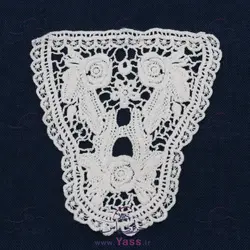 یقه گیپور قلاب بافی کرم طرحدار 4