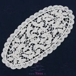 یقه گیپور قلاب بافی کرم طرحدار 2