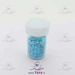 پولک هولوگرامی هفت رنگ طرح قلب آبی فیروزه ای