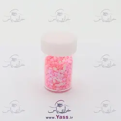 پولک هولوگرامی هفت رنگ طرح قلب صورتی