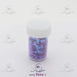 پولک هولوگرامی هفت رنگ طرح قلب بنفش