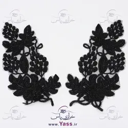 پنل خوشه ای تمام ملیله دوزی مشکی (جفتی)