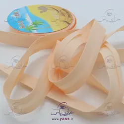 نوار اریب پارچه ای (کتان) 2 سانت کرم گلبهی روشن (توپ 23 متری)