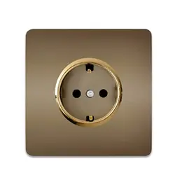 پریز برق ارت دار آسیا کریستال بژ طلایی