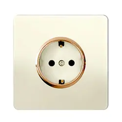 پریز برق ارت دار آسیا کریستال صدفی طلایی