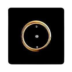 پریز برق ارت دار آسیا کریستال مشکی طلایی