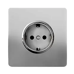 پریز برق ارت دار آسیا کریستال نقره ای نقره ای