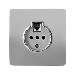 پریز تلفن آسیا کریستال نقره ای نقره ای