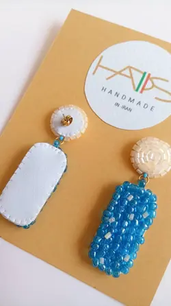 گوشواره منجوق بافی آسمان کد0011