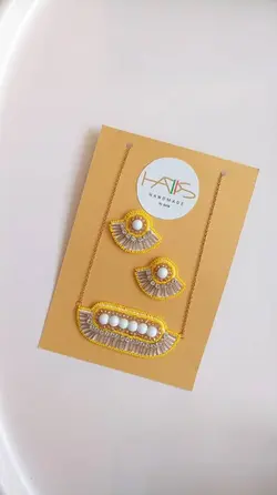 نیم ست منجوق بافی نارسیس کد005