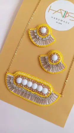 نیم ست منجوق بافی نارسیس کد005