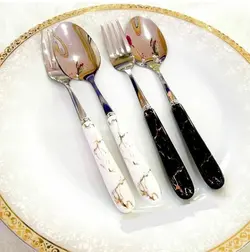 قاشق و چنگال طرح سنگی