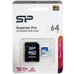کارت حافظه سیلیکون پاور مدل Superior Pro ظرفیت 64 گیگابایت به همراه آداپتور SD