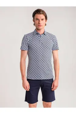 شلوارک مردانه لاکرا ترکیبی ساده پنبه ای سرمه ای دوفی Dufy (ساخت ترکیه)