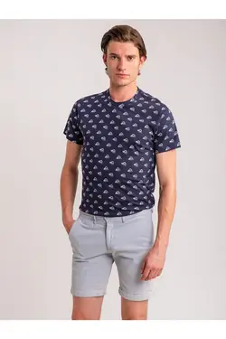 شلوارک مردانه لاکرا ترکیبی ساده پنبه ای آبی دوفی Dufy (ساخت ترکیه)