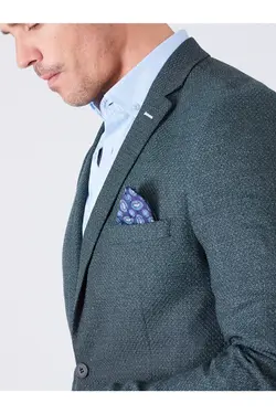 تک کت دو دکمه ای مردانه اسلیم فیت لجنی تیره دوفی Dufy (ساخت ترکیه)