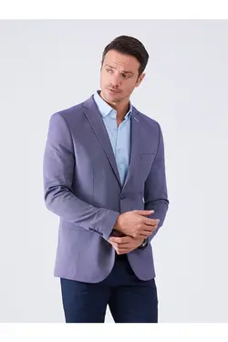 تک کت دو دکمه ای مردانه اسلیم فیت بنفش دوفی Dufy (ساخت ترکیه)