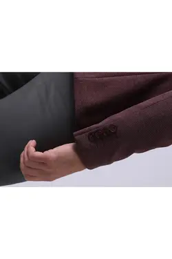 تک کت دو دکمه ای مردانه کلارت اسلیم فیت زرشکی دوفی Dufy (ساخت ترکیه)