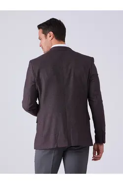 تک کت دو دکمه ای مردانه اسلیم فیت بادمجانی دوفی Dufy (ساخت ترکیه)