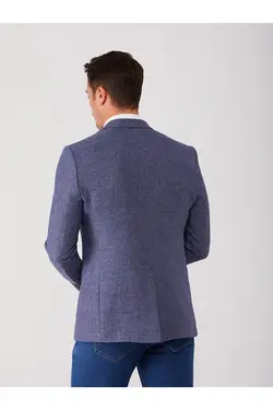 تک کت دو دکمه ای مردانه اسلیم فیت آبی کدر دوفی Dufy (ساخت ترکیه)