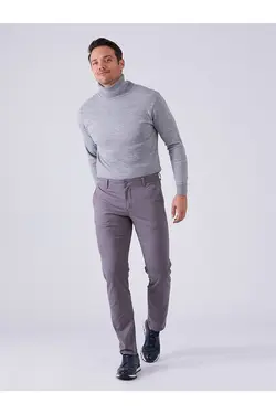 شلوار پنبه ای کلاسیک مردانه بادمجانی دوفی Dufy (ساخت ترکیه)