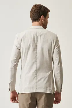 تک کت مردانه با طرح باریک چاک دوتایی کرمی آلتین ییلدیز Altinyildiz (ساخت ترکیه)