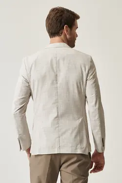 تک کت مردانه با طرح باریک چاک دوتایی کرمی آلتین ییلدیز Altinyildiz (ساخت ترکیه)