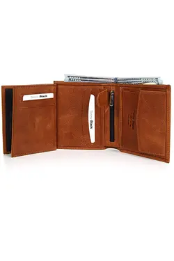 کیف پول چرم اصل مردانه تونی عسلی بلک Tonny Black (ساخت ترکیه)