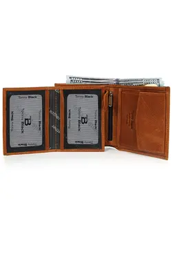 کیف پول چرم اصل مردانه تونی عسلی بلک Tonny Black (ساخت ترکیه)