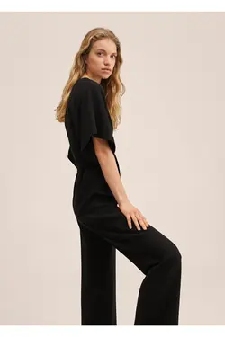 لباس بلند کمربند دار زنانه مشکی مانگو MANGO (ساخت اسپانیا)