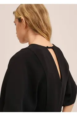 لباس بلند کمربند دار زنانه مشکی مانگو MANGO (ساخت اسپانیا)