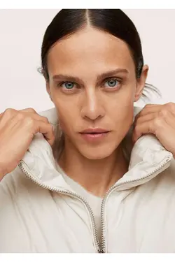 جلیقه زیپ دار لحافی زنانه سفید مانگو MANGO (ساخت اسپانیا)