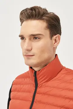 جلیقه ورزشی بادی یقه ایستاده مردانه نارنجی آلتین ییلدیز Altinyildiz (ساخت ترکیه)