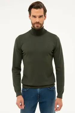 ژاکت بافتنی یقه اسکی مردانه یشمی پیر کاردین Pierre Cardin (ساخت فرانسه)