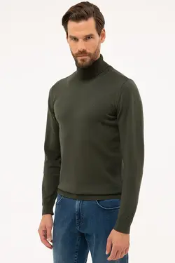 ژاکت بافتنی یقه اسکی مردانه یشمی پیر کاردین Pierre Cardin (ساخت فرانسه)