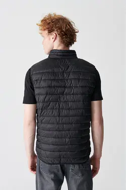 جلیقه پاف یقه ایستاده مشکی مردانه مشکی آوا Avva (ساخت ترکیه)