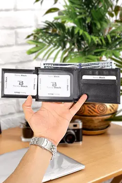 ست کمربند کیف پول چرمی مردانه مشکی تونی بلک Tonny Black (ساخت ترکیه)