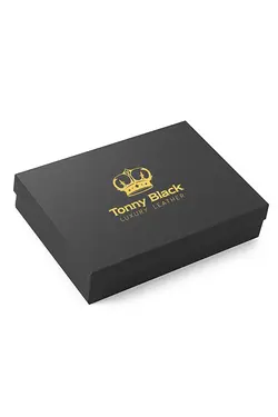 ست کمربند کیف پول چرمی مردانه مشکی تونی بلک Tonny Black (ساخت ترکیه)