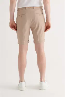 شلوارک پاکتی راه راه جیب دار مردانه کرم آوا Avva (ساخت ترکیه)