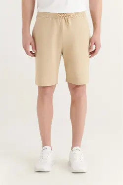 شلوارک راسته ساده جیب دار مردانه کرم آوا Avva (ساخت ترکیه)