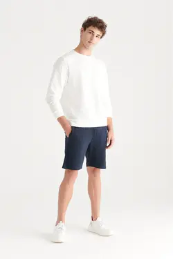 شلوارک راسته ساده جیب دار مردانه سرمه ای آوا Avva (ساخت ترکیه)