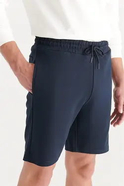 شلوارک راسته ساده جیب دار مردانه سرمه ای آوا Avva (ساخت ترکیه)