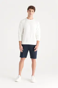 شلوارک راسته ساده جیب دار مردانه سرمه ای آوا Avva (ساخت ترکیه)