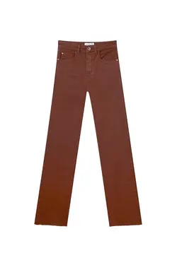 شلوار جین دمپا چاک دار قهوه ای زنانه استرادیواریوس Stradivarius (ساخت اسپانیا)