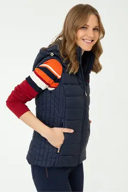 جلیقه کلاهدار زنانه سرمه ای یو اس پولو US Polo (ساخت ترکیه)